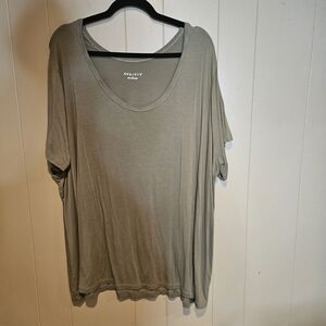 Ava & Viv Soft Stretch Scoop Neck Tee | Olive Green | Women’s 4X Plus Size